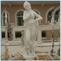 Tamanho da vida Escultura em mármore branco Lady